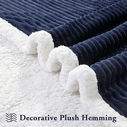 LBRO2M Sherpa Fleece Bed Blanket Super Soft Plush Warm Throw Queen 90"X90" - Image 4