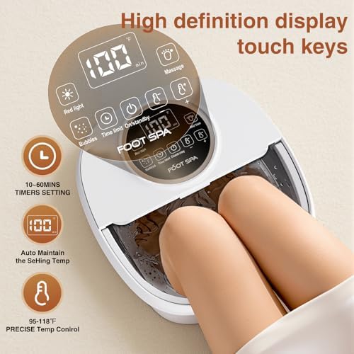 Electric Pedicure Foot Spa with Bubble and Heat,Collapsible Foot Soaking Tub with Remote Control,Pedicure Tools for Feet and Automatic Foot Massager,Foot Bath Soak Tub - Image 4