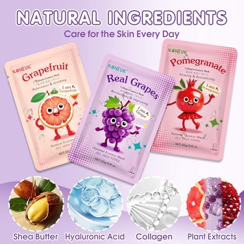 KONEUK 70 Pack Collagen Hydrating Face Masks Skincare for Women - Image 3