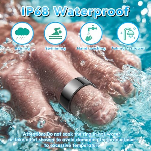 Smart Health Ring,Fitness Rings Tracker with Blood Pressure Monitor Heart Rate Blood Oxygen Sleep Monitor IP68 Waterproof Step Counter Calorie Tracker Health Rings for Women Men Android iOS Phones - Image 7
