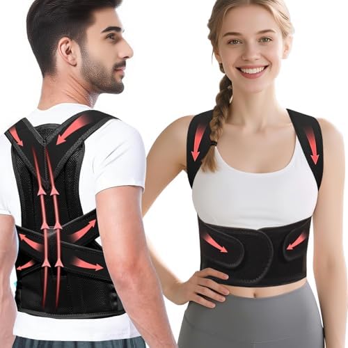 Posture Corrector Back Brace for Men and Women, Adjustable Full Back Support for Posture Improvement & Pain Relief, Shoulder Straightener for Spine Alignment & Posture Correction, Size S(24-30.3 in) by Unknown