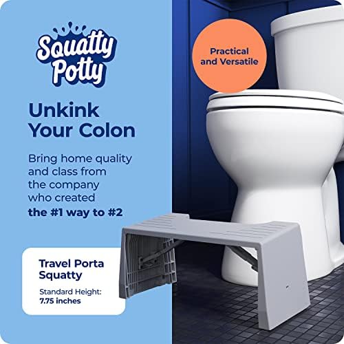 Squatty Potty Porta-Squatty Folding Travel Bathroom Toilet Stool – 7" Gray - Image 2