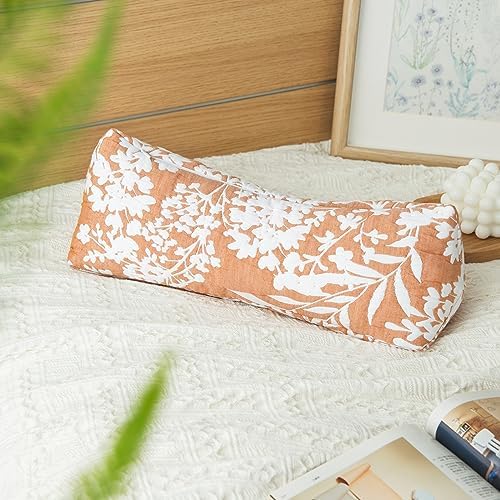Buckwheat Neck Support Pillow Cervical Neck Cylinder Bolster Pillow,Buckwheat Hulls Adjustable Roll Pillow,Neck Pain Relief for Back and Side Sleepers Round Pillows for Lunch Break Orange, 6*15 inch - Image 7