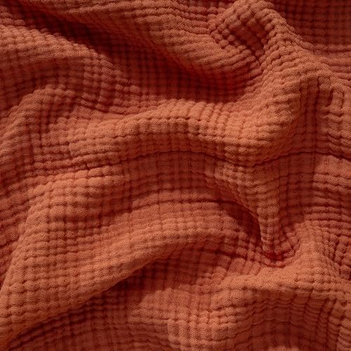 Muslin Blanket - Pure 100% Turkish Cotton Airy Soft Light Versatile Gauze Throw Blanket for Bed, Couch, Sofa (Brick, Throw Size (50" x 66" inch)) by RAYMETEKSTIL
