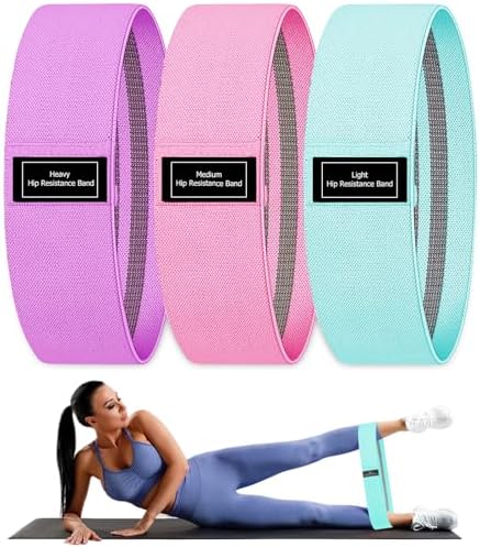Resistance Bands, Fabric Workout Bands for Women & Men, Cloth Booty Resistance Loop Bands, Thick Squat Bands for Home Fitness, Gym, Yoga, Pilates for Butt Legs Thigh Hip Glute by ODOX.MS