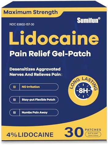 Sumifun 4% Lidocaine Pain Relief Patches 30 Count(Pack of 2) by Sumifun