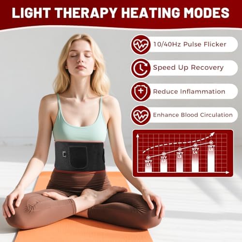 Red Light Therapy for Body, Infrared Light Therapy for Shoulder Waist Muscle, Upgraded 3 in 1 Led Beads, 660nm Red Light & 850nm Near Infrared Light Therapy Belt - Image 2