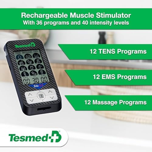 TESMED Trio 6.5 TENS Unit & EMS Muscle Stimulator, USB Rechargeable - Image 2