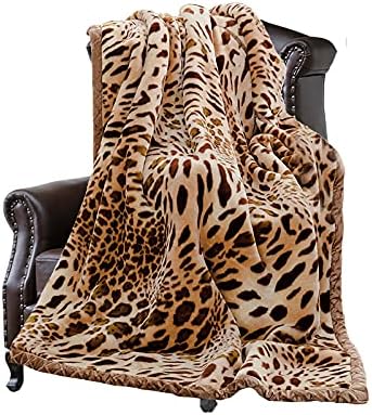 9 lbs Korean Faux Mink Fleece Blanket 79×91 inch,2 ply Soft Warm Plush Flannel Blanket for The Cold Night.Leopard Print. - Image 6