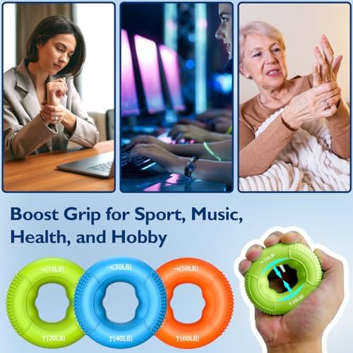 FitBeast Grip Strength Trainer, Finger Exerciser, Forearm Strengthener 9-Piece Kit, Hand Grip Strengthener Targeted Strength, Relief & Recovery - Image 5