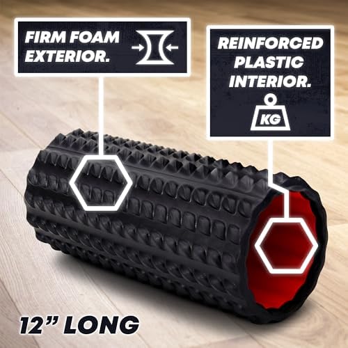 High Density Foam Roller for Physical Therapy – 12" High Density Exercise Roller for Back Pain Relief, Muscle Recovery & Deep Tissue Massage – Textured Muscle Roller - Image 5