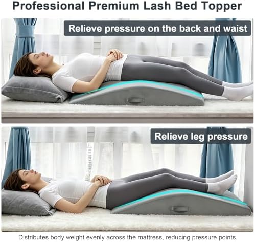 lash bed topper, Adjustable Massage Bed Foam Pad, Non-Slip Beauty Therapist Mattress with Removable Cover, Suitable for Beauty Salons/Eyelash Treatments/Spas/Facials (Bed Frame Not Included) - Image 2