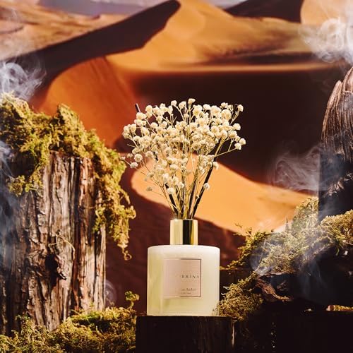 COCORRÍNA Reed Diffuser - Moroccan Amber 6.7 Fl.oz Reed Diffuser Set with Sticks & Preserved Baby's Breath, Reed Diffuser for Home Bathroom Shelf Decor - Image 4