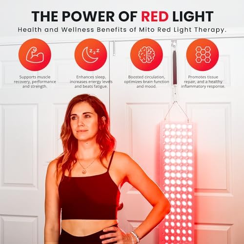 Mito Red Light – MitoMAX 2.0 Red Light Panel – Red Light Therapy for Face and Neck – Red Light & Near Infrared Red Light Therapy – At-Home Red Light Therapy for Body - Image 3