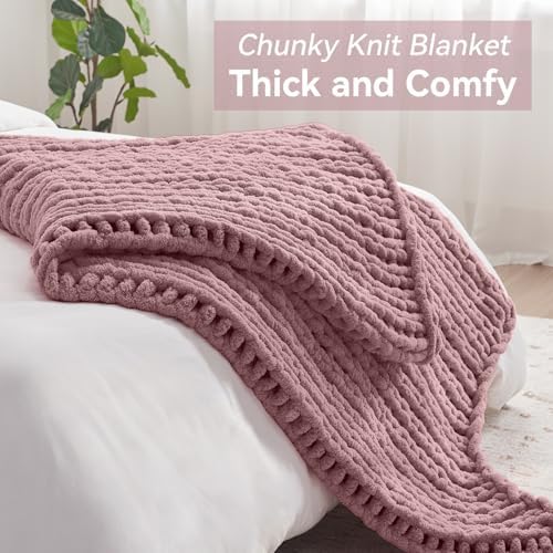 Negwoo Chunky Knit Throw Blanket, Knitted Throw Chenille Yarn, 40"*50" - Image 7