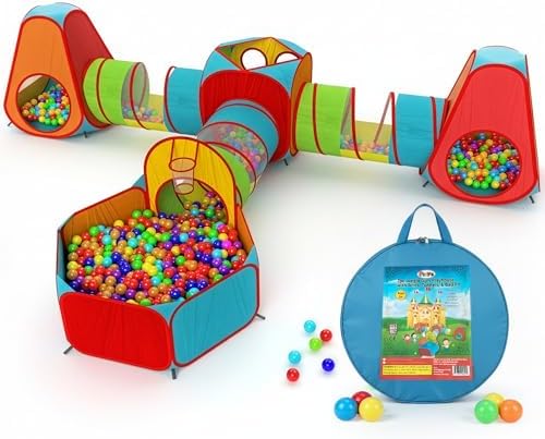 Playz 7pc Kids pop up Play Tent, Crawl Tunnel & Ball Pit for Toddlers by Playz