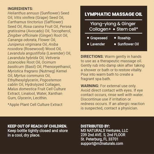Lymphatic Massage Oil & Lymphatic Drainage Massager Kit, 8 fl oz by M3 - Image 2
