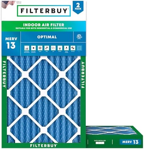 Filterbuy 14x24x2 Air Filter MERV 13 Smoke & Allergy Defense (2-Pack) by Filterbuy