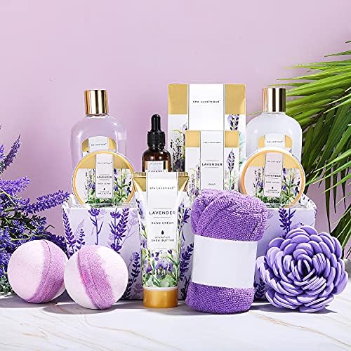 Spa Luxetique Spa Gift Baskets for Women 12 Pcs Lavender Gifts for Women - Image 2