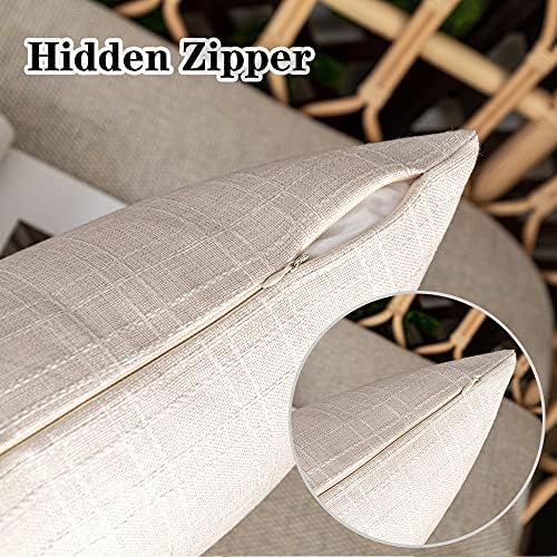 Kevin Textile Outdoor Waterproof 24”x24” Pillow Covers 2 Pack, Light Beige - Image 3