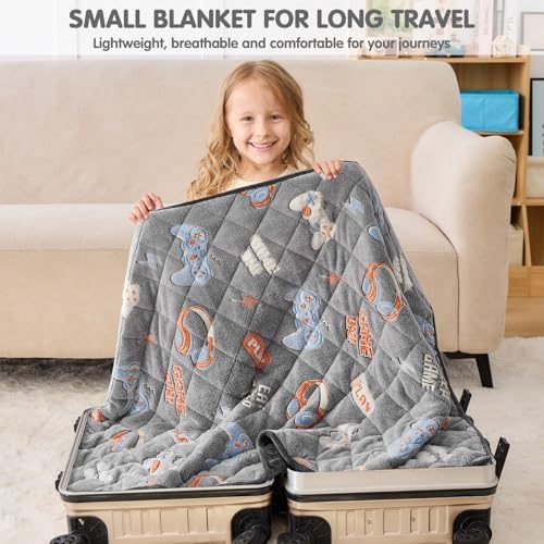 yescool Weighted Blanket 3 Pounds Weighted Lap Blanket, Glow in The Dark Gaming Heavy Blankets, Warm Minky Weighted Throw Blanket Gifts for 20-40lbs, 36"x48" - Image 7