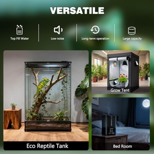 Coospider Reptile Fogger Humidifier, Automatic Humidifiers for Reptiles Tank, Terrarium Humidifiers with Dual Hose Timer Humidity Control, Reptile Mister for Amphibians Herps Vivarium (5L/1.32Gallon) - Image 3