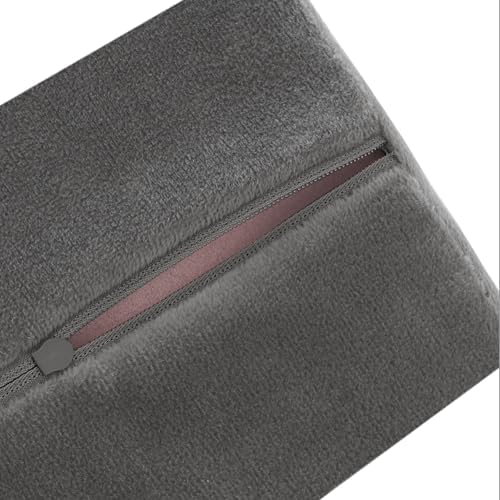 Saloniture Half Round Neck Massage Table Bolster Pillow Pad - 13 x 6 x 3 Inch - Gray Velour - Image 4