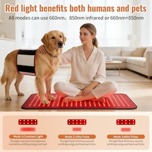 24’’ x 12’’ Red Light Therapy Belt for Body, 660nm & 850nm(Invisible) Infrared Wrap with 3 Modes, 5 Intensity Levels, 10–90 Min Timer, Adjustable LED Light for Muscle Relaxation & Wellness - Image 4