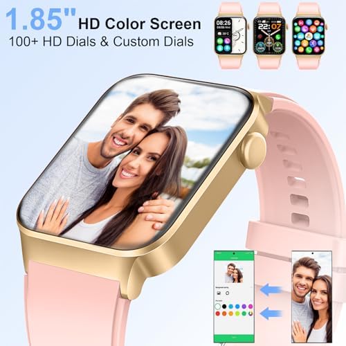 uaue Smart Watch for Women Men(Answer/Make Call), Smartwatch Sports Fitness Tracker with Heart Rate Sleep Monitor Pedometer, IP68 Waterproof Fitness Watch for Android iOS - Image 3