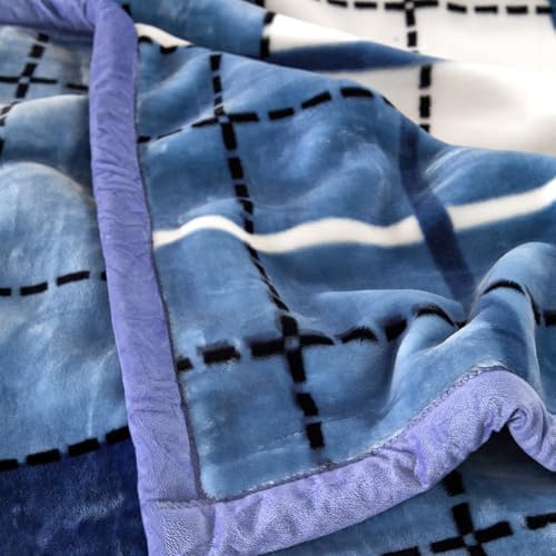 9 lbs Heavy Korean Mink Blanke 77 x 90 inch/Grey Mink Blanket for Full/Queen Size Bed,Silky Soft and Warm,2 Ply Reversible Raschel Bed Blanket,Camel,200X230cm 9Lb/4kg. - Image 7