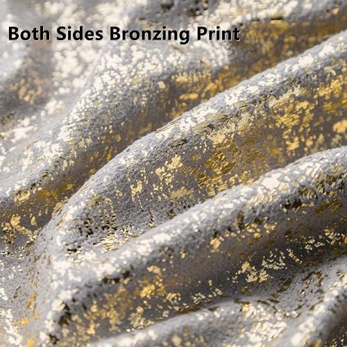 Deeprove 12 x 20 Throw Pillow Cover, Both Sides Metallic Sparkle Gold Foil Print, Decor Soft Velvet Hidden Zipper Closure Accent Pillow Cushion Case for Sofa, Lumbar, Rectangle 1 Pack, Silver Grey - Image 3