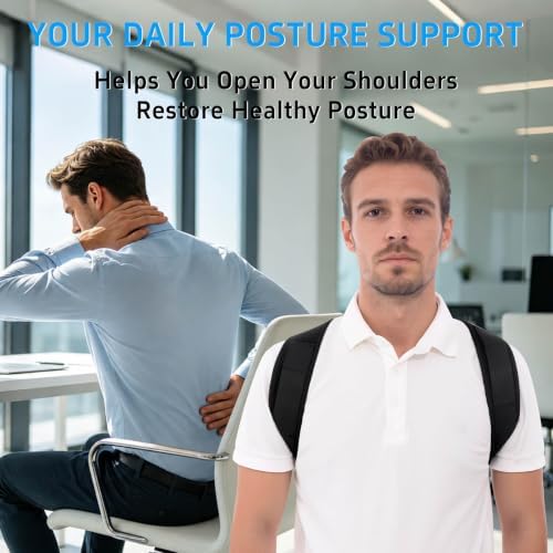 Posture Corrector for Women and Men, Adjustable Back Brace Support, Full Back Straightener for Rounded Shoulders and Hunchback Support, Upper Back Brace Shoulder Straightener with Breathable Mesh, Neck Shoulder and Upper Back Support (Black, XX-Large /... - Image 2