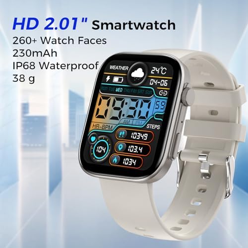 Smart Watches for Men Women, Make/Answer Calls, 2.01" HD Screen with 260+ Watch Faces, Heart Rate/SpO2/Sleep Monitor, 123 Sports Modes, Long Battery Life Fitness Watch Compatible with iPhone Android - Image 4