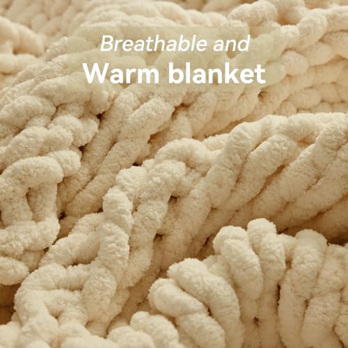 Negwoo Chunky Knit Throw Blanket, Knitted Throw Chenille Yarn, 40"*50" - Image 6