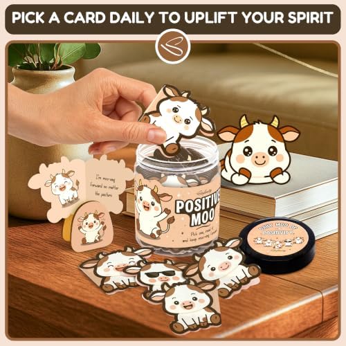 STOFINITY Positive Cow Affirmation Jar, 60 Encouragement Cards - Image 4