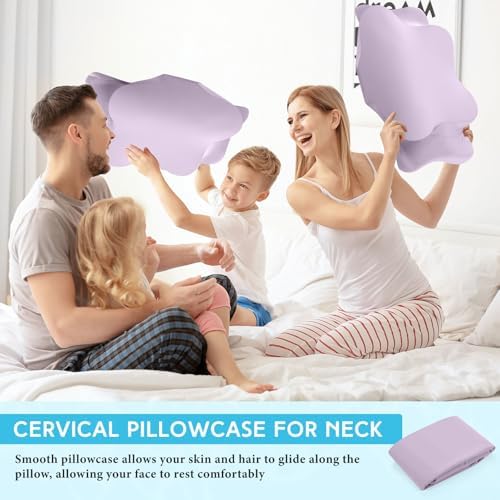 Hahafelt Cooling Cervical Neck Pillowcase,Purple,Standard Size - Image 5