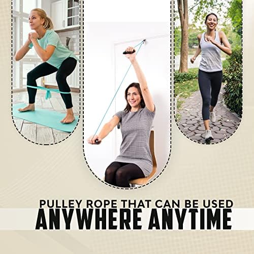 AARAM Pulley with Rope and Door Strap, Easy to Use Exercise Equipment for Frozen Shoulder and Hand/Arm Exercise Material Nylon Plastic, Smooth Action Pulley - Image 4
