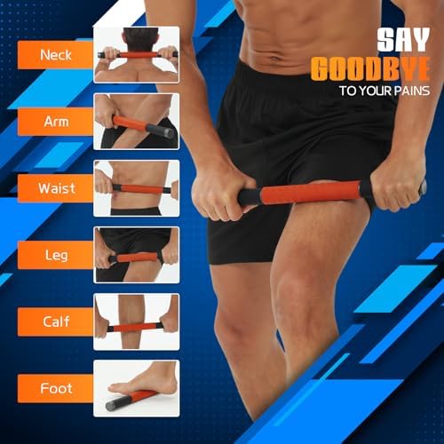 Muscle Roller Stick,17" Massage Roller for Muscle Deep Tissue Orange - Image 3