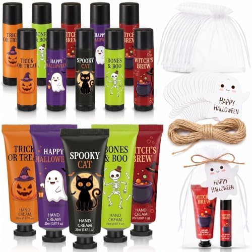 Batiyeer 30 set Halloween Gifts for Women Hand Cream and Lip Balm Set by Batiyeer
