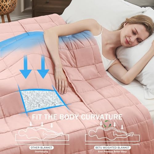 Weighted Blanket for Adults 20lbs, 88"x104", King Size Cooling Heavy Throw Blanket for 180-220lbs, Microfiber Soft Big Blankets Weighted Comforter, Pink - Image 2
