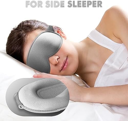 Sleep Mask for Men and Women, 3D Blackout Eye Mask for Side Sleepers, Grey - Image 3