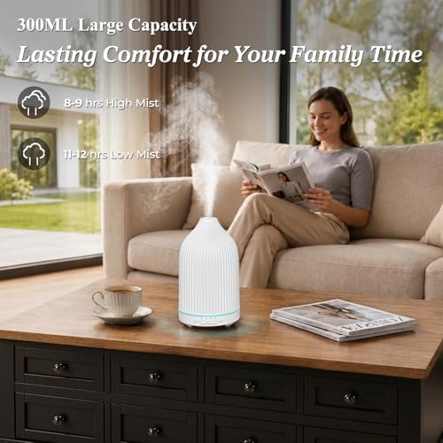 URPOWER 300mL Essential Oil Diffusers for Home Aromatherapy Diffuser - Image 2