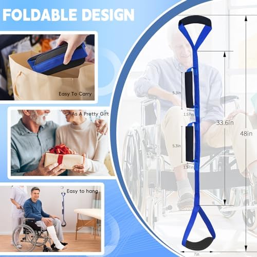 48 Inch Long Leg Lifter, Rigid Leg Lifter Strap With EVA Handgrips &Foot Loop, Leg Lifter After Hip Replacement&Knee Surgery Recovery Aids Kit,Leg Lifters Getting Legs In And Out Of Bed,Car,Wheelchair - Image 4