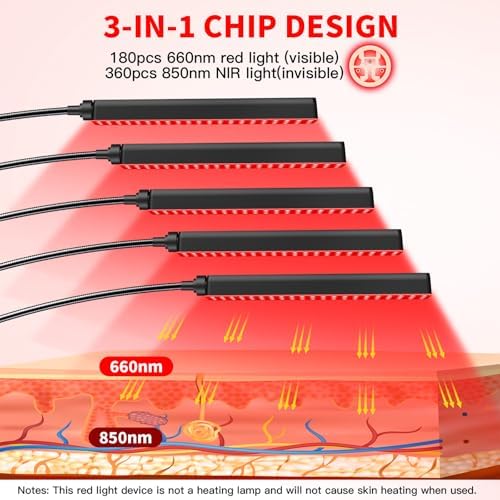Red Light for Face and Body, Infrared Light Therapy Lamp with Stand Led 660nm Red Light-Therapy& 850nm Infrared Light Device (L) - Image 6