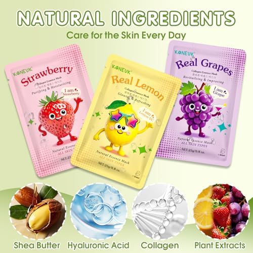 60 Pack Fruit Theme Face Mask for Kids, Bulk Birthday Gifts for Girls - Image 3
