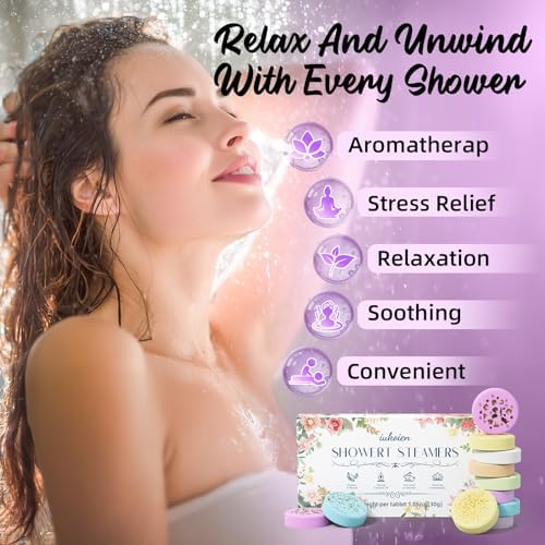 Shower Steamers Aromatherapy -8 Pack Gifts for Women Shower Bombs Tablets,Self Care Relaxation Home SPA ，Christmas Stocking Stuffers Gifts for Women Adults Her Mom Him Men with Natural Essential Oils - Image 4