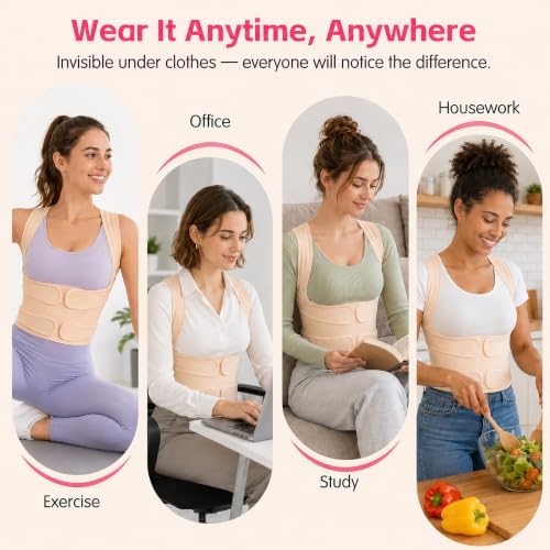Posture Corrector for Women & Men, Adjustable Full Back Brace Support - Image 6