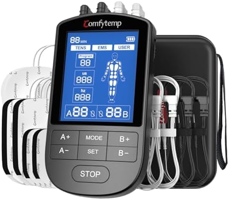 Comfytemp 4 Outputs FSA TENS Unit Muscle Stimulator to Cover Multiple Parts by Comfytemp