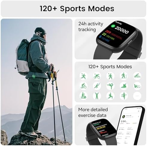 Smart Watch with Alexa Built-in, 1.83" HD Bluetooth Calling Fitness Tracker - Image 5
