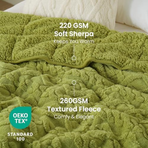 Drewin Weighted Blanket Queen Size 15lbs for Adults,Grass Green,60" x 80" - Image 3